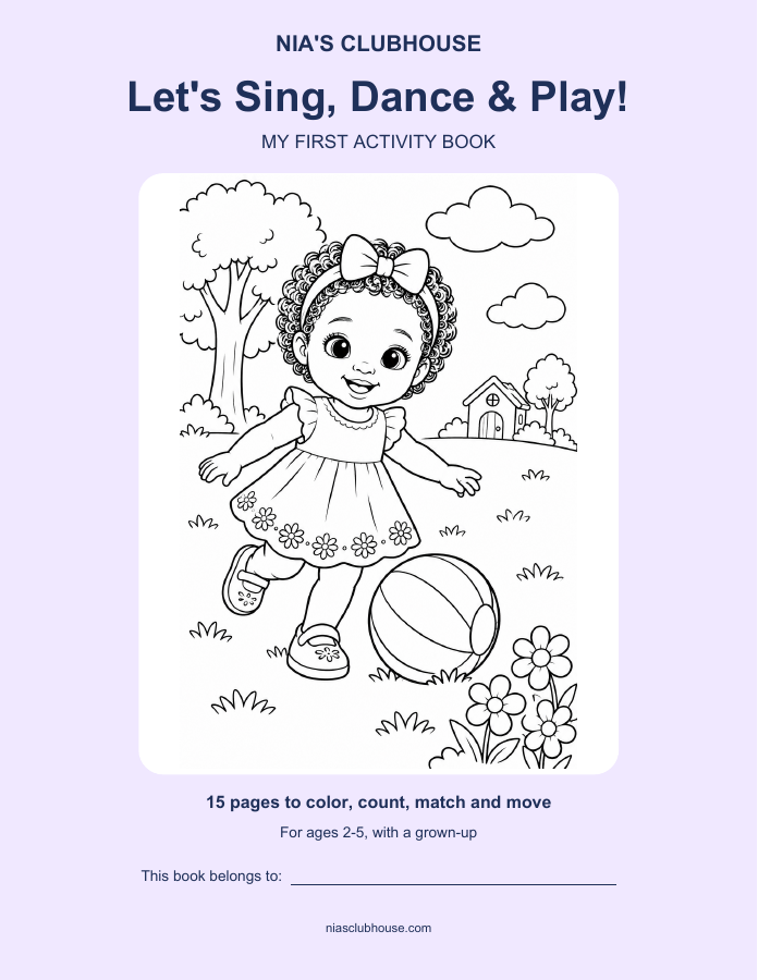 Cover of Nia's Clubhouse Let's Sing, Dance and Play activity book